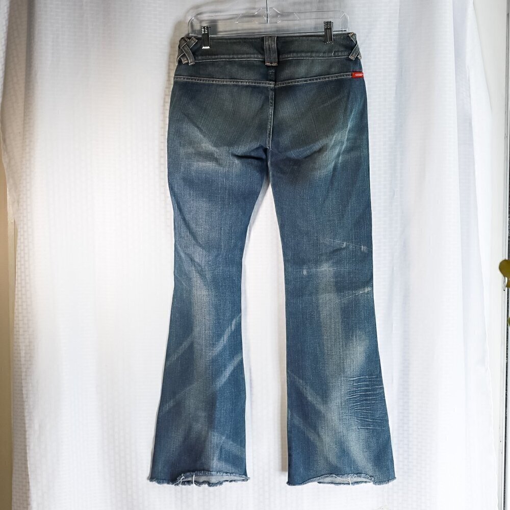 Guess Y2K low rise flare raw hem jeans